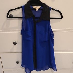 Decree sheer royal blue top